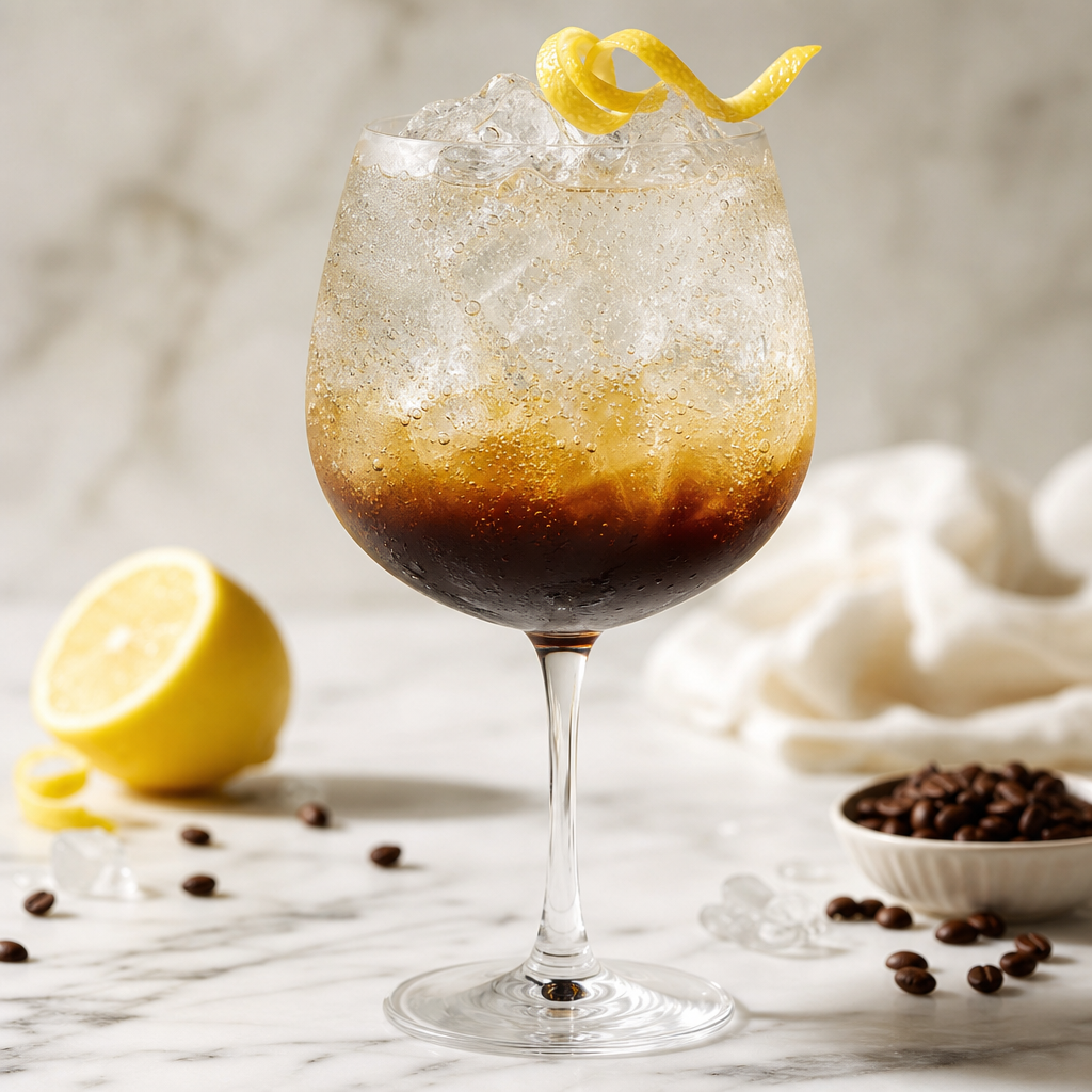 Coffee Gin Tonic mit Schichteffekt
